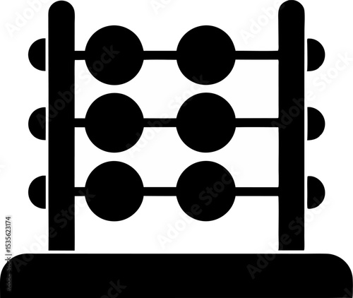 Abacus Silhouette Vector Illustration 