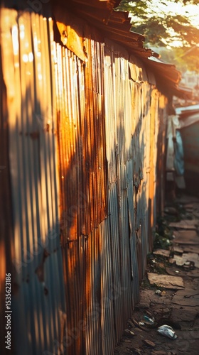 Man Walking Down Street in Urban Setting