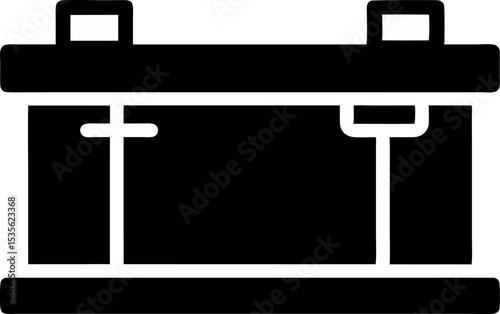 Battery Holder Silhouette Vector Illustration 