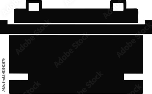 Battery Holder Silhouette Vector Illustration 