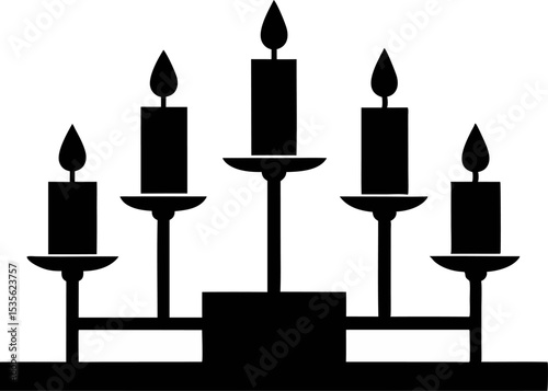 Candle Stand Silhouette Vector Illustration 