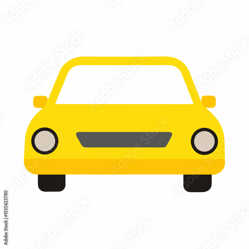 new yellow taxi car private car vector icon on white background