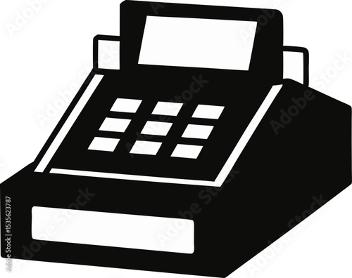 Card Machine Silhouette Vector Illustration 