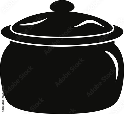 Cookie Jar Silhouette Vector Illustration 
