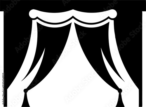 Curtain Silhouette Vector Illustration 