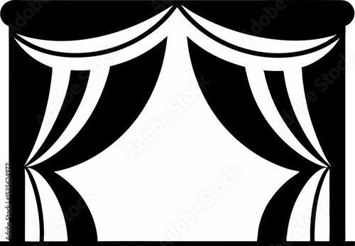 Curtain Silhouette Vector Illustration 