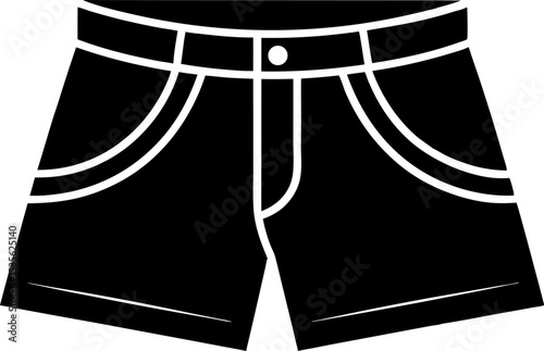 Denim Shorts Silhouette Vector Illustration 