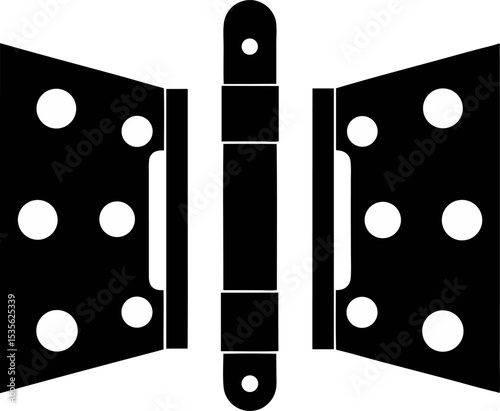Door Hinge Silhouette Vector Illustration 