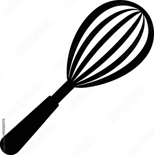Egg Whisk Silhouette Vector Illustration 