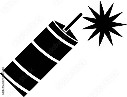 Firecracker Silhouette Vector Illustration 