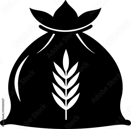 Grain Sack Silhouette Vector Illustration 