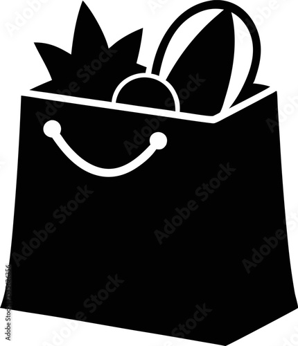 Grocery Bag Silhouette Vector Illustration 