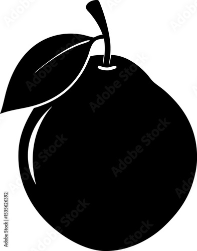Guava Silhouette Vector Illustration 