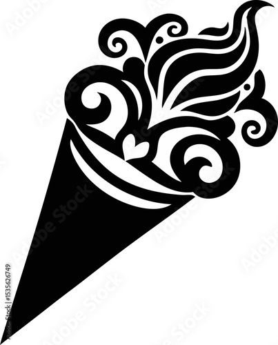Henna Cone Silhouette Vector Illustration 