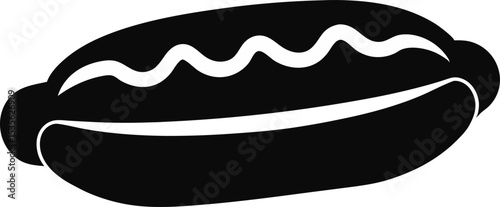 Hot Dog Bun Silhouette Vector Illustration 