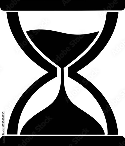 Hourglass Timer Silhouette Vector Illustration 