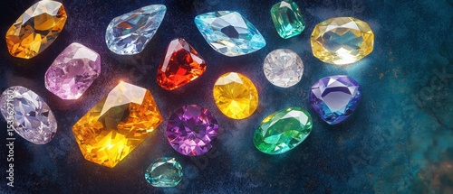 Colorful Gemstones Artfully Arranged