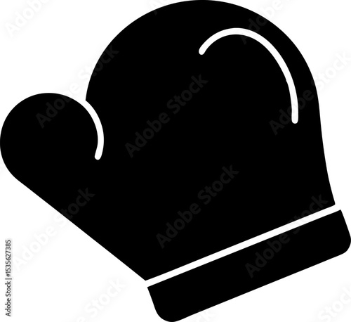 Kitchen Mitt Silhouette Vector Illustration 