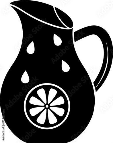 Lemonade Jug Silhouette Vector Illustration 