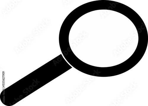 Magnifying Glass Silhouette Vector Illustration 