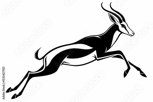 springbok silhoette black vector