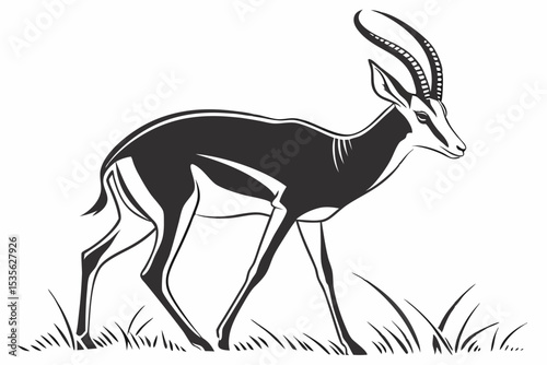 springbok silhoette black vector