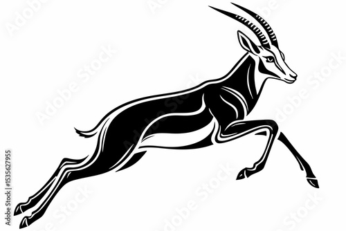 springbok silhoette black vector