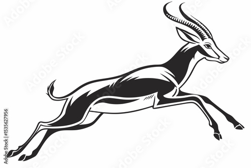 springbok silhoette black vector