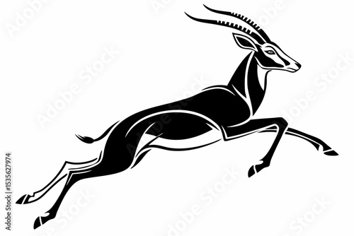 springbok silhoette black vector