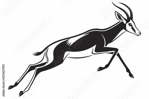 springbok silhoette black vector