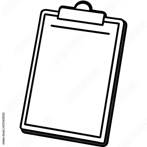 Clipboard Vector | Generative AI & Linocut Silhouette Design for Office & Stationery Graphics