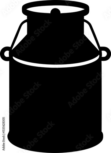 Milk Churn Silhouette Vector Illustration 