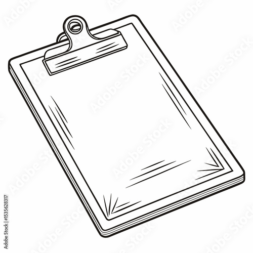 Clipboard Vector | Generative AI & Linocut Silhouette Design for Office & Stationery Graphics