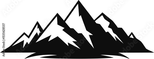Mountain Range Silhouette Vector Illustration 