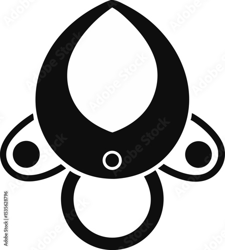 Nose Ring Silhouette Vector Illustration 