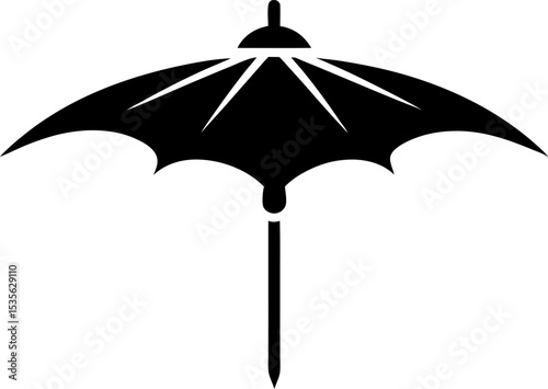 Parasol Silhouette Vector Illustration 