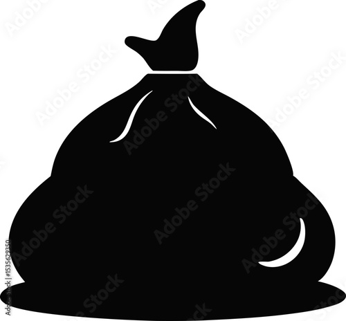 Poop Bag Silhouette Vector Illustration 