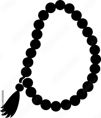 Prayer Beads Silhouette Vector Illustration 