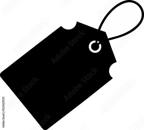 Price Tag Silhouette Vector Illustration 