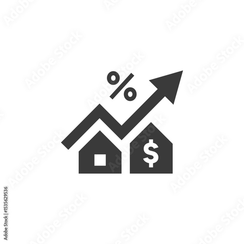 mortgage rates icon. cost of living rising