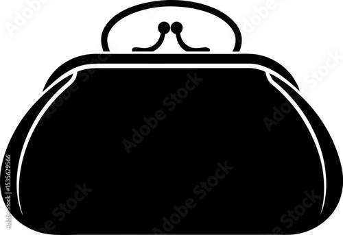 Purse Silhouette Vector Illustration 
