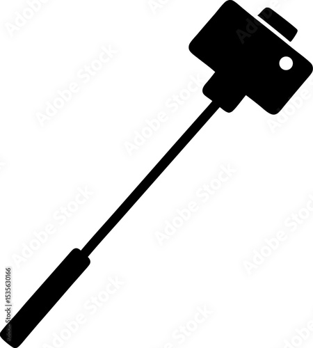 Selfie Stick Silhouette Vector Illustration 