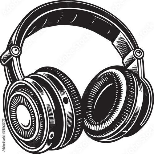 White isolated stereo headphones for listening to music