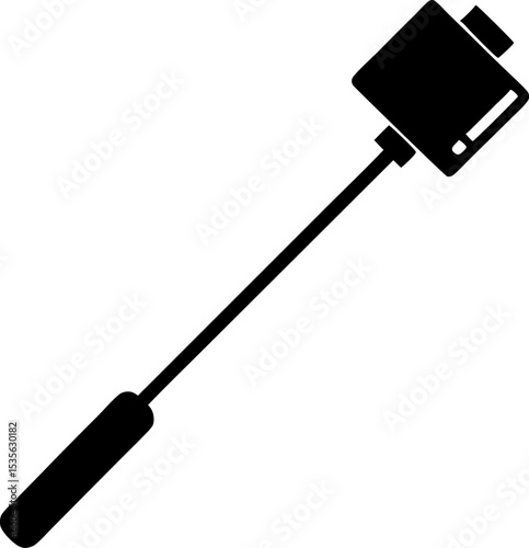 Selfie Stick Silhouette Vector Illustration 