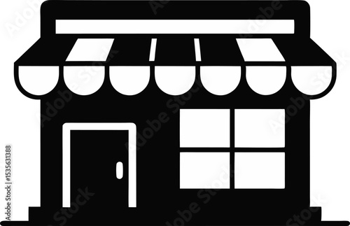 Storefront Silhouette Vector Illustration 