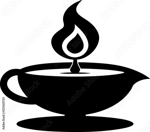 Tealight Silhouette Vector Illustration 