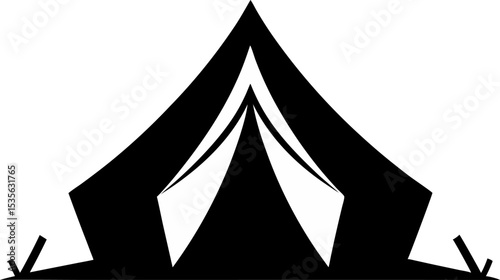 Tent Silhouette Vector Illustration 