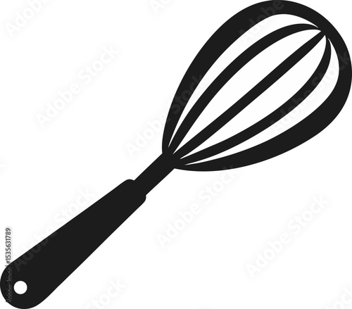 Tea Whisk Silhouette Vector Illustration 