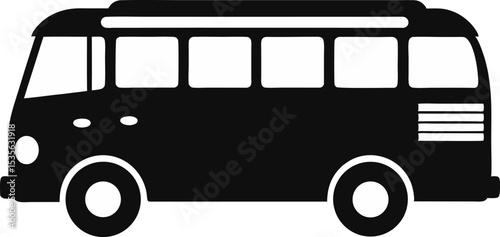Tour Bus Silhouette Vector Illustration 