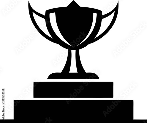 Trophy Stand Silhouette Vector Illustration 